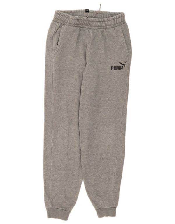 Pantaloni de trening Puma pentru băieți Pantaloni de jogging 13-14 ani, bumbac cu pete gri