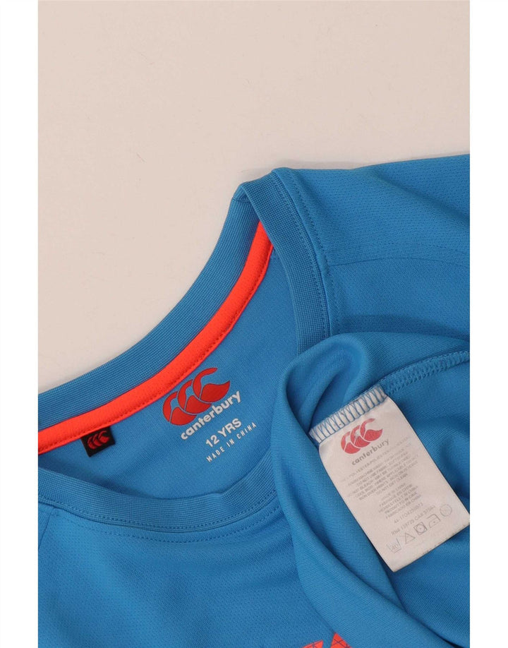 Tricou grafic Canterbury pentru băieți Top 11-12 ani poliester albastru