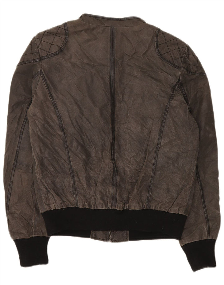 MAZE Jachetă Bomber de piele intoarsa pentru barbati UK 38 Medium Grey Piele