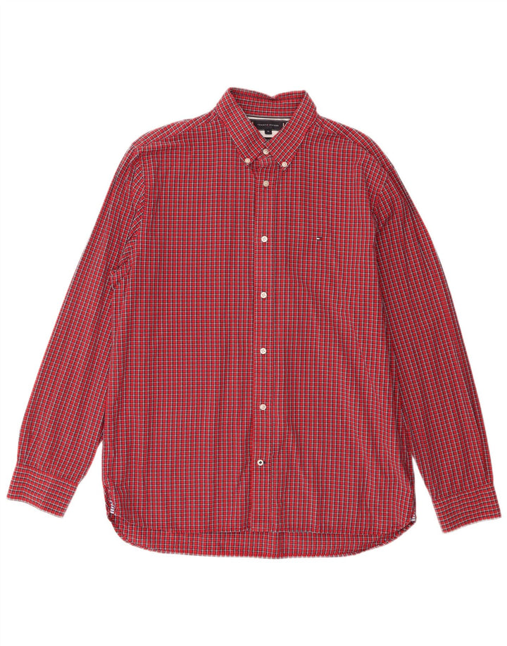 Cămașă pentru bărbați Tommy Hilfiger XL, bumbac cu carouri roșii