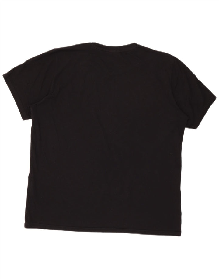 Tricou grafic Champion pentru bărbați Top mediu din bumbac negru