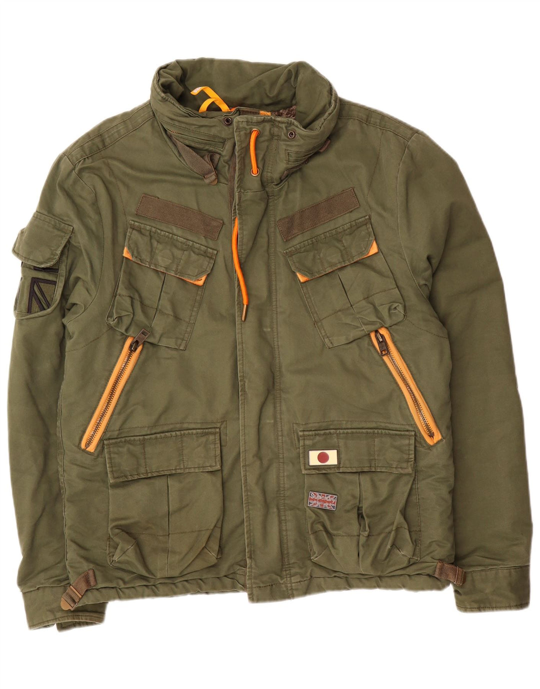 Jachetă militară pentru bărbați Superdry UK 40, mare, verde, bumbac