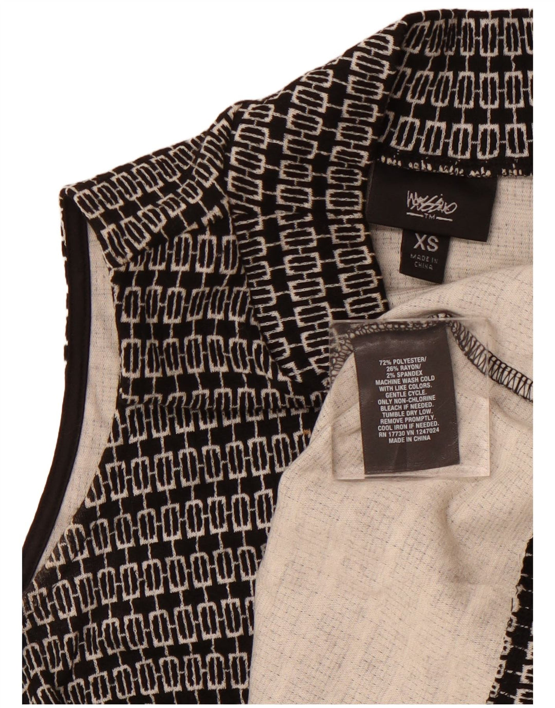 MOSSIMO Rochie A-Line fără mâneci pentru femei UK 6 XS Poliester geometric negru