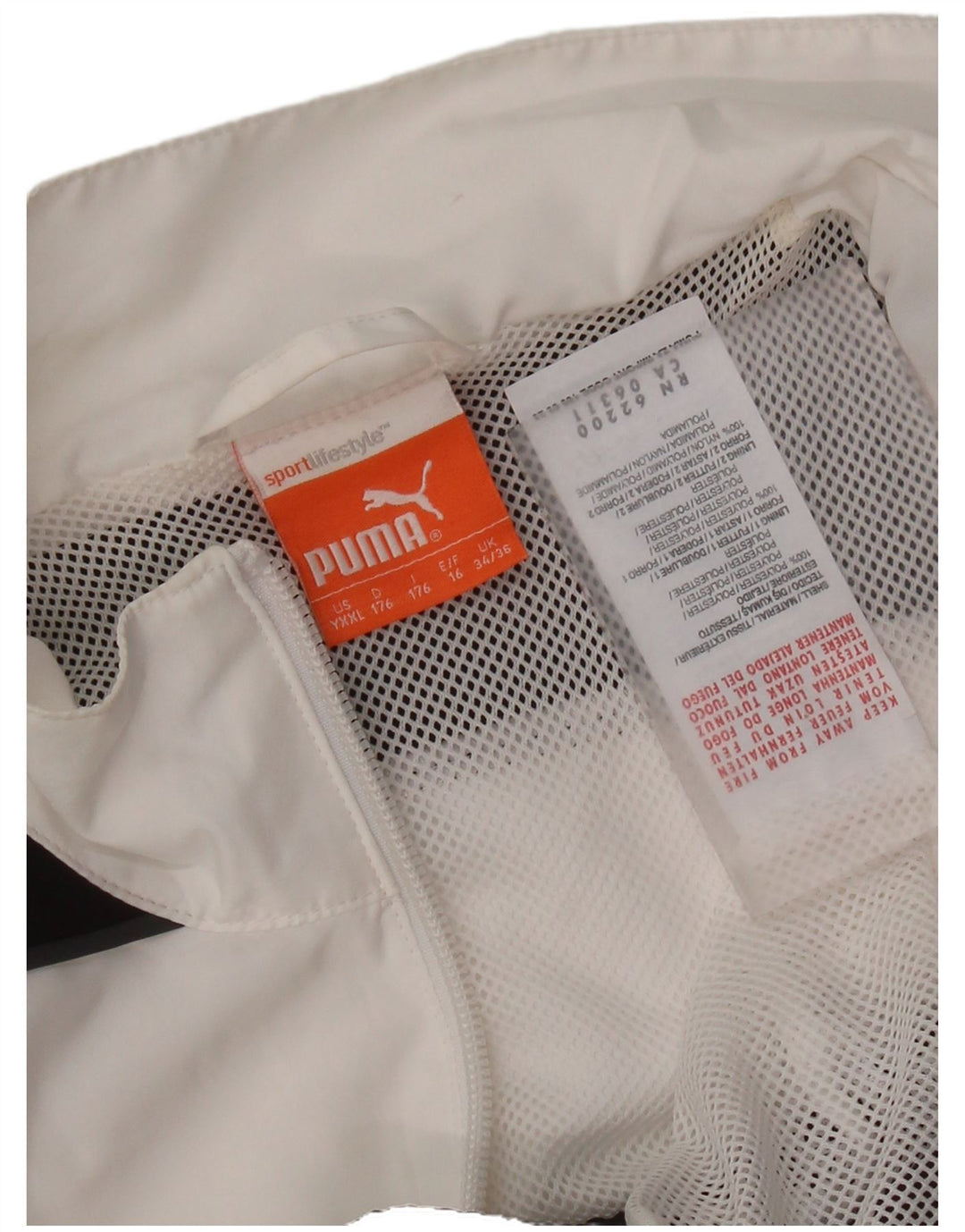 Jachetă de trening pentru băieți PUMA 15-16 ani, poliester color bloc alb