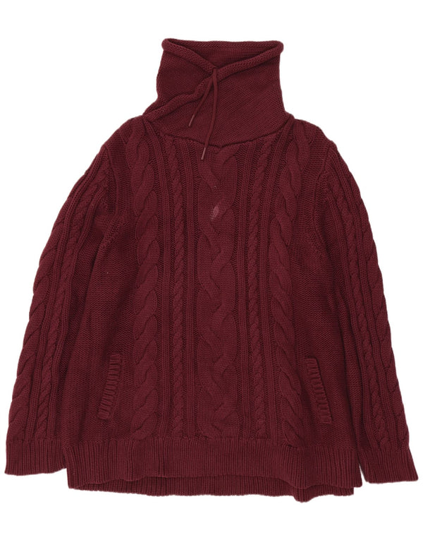 Pulover pentru femei L.L.Bean cu gât rulat, UK 20 2XL, bumbac visiniu