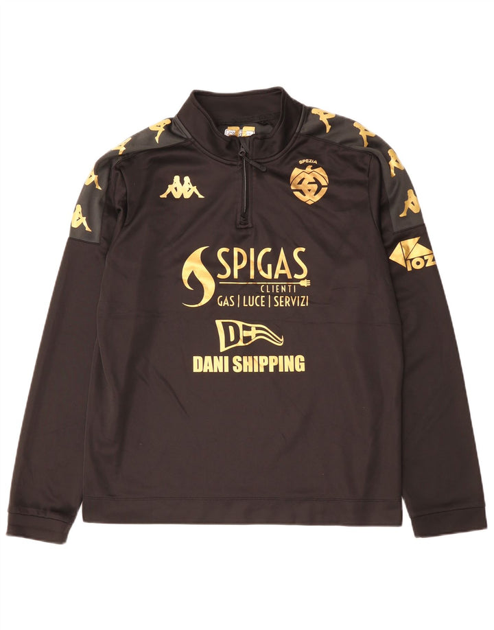 Top de trening cu pulover grafic Kappa Spezia Calcio pentru bărbați, mare, negru