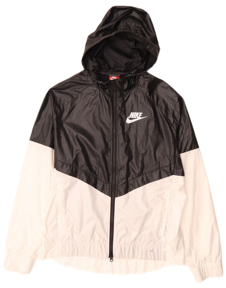 Jachetă de ploaie cu glugă Nike pentru femei UK 16, mare, negru, poliester
