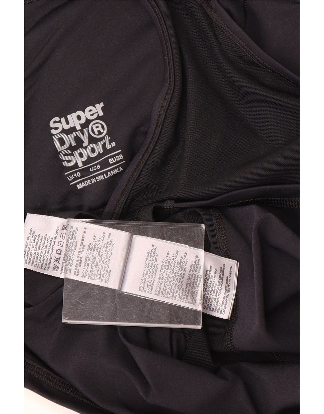 Top cu vestă grafică Superdry pentru femei UK 10 Small Black Nylon