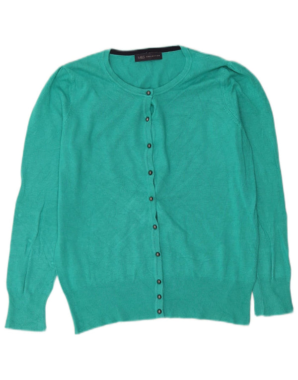 Pulover cardigan pentru femei Marks & Spencer UK 12 Medium Turcoaz Viscose
