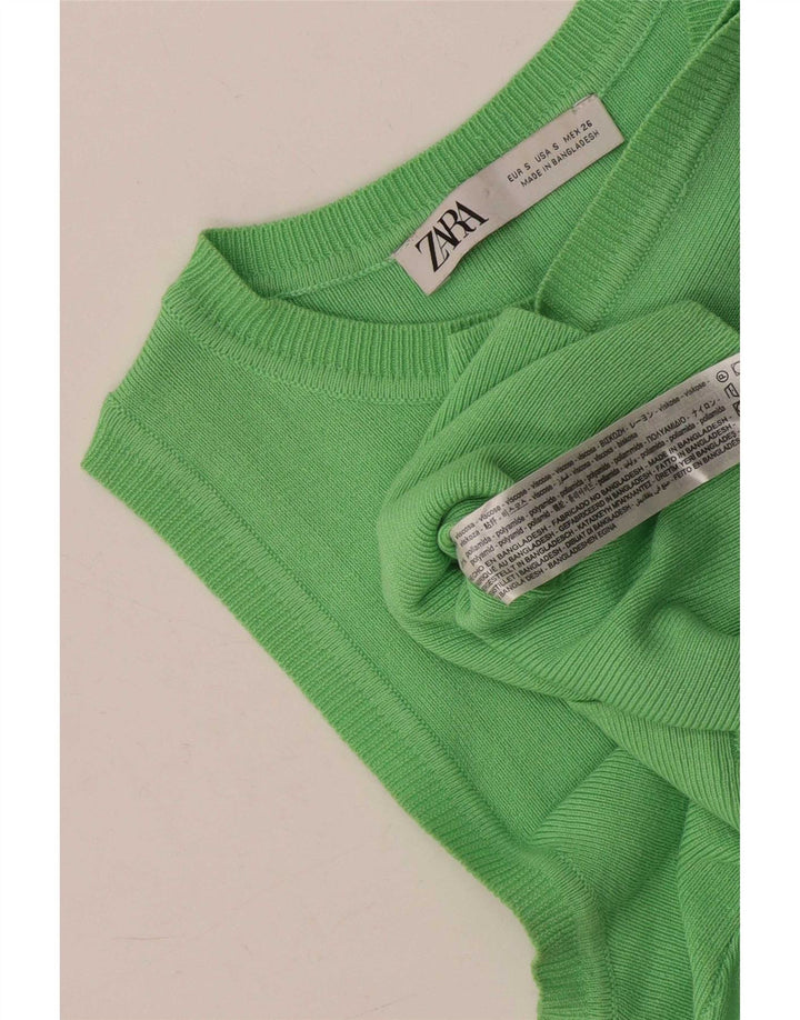 Top cu vestă pentru femei Zara UK 8 Small Green Viscose
