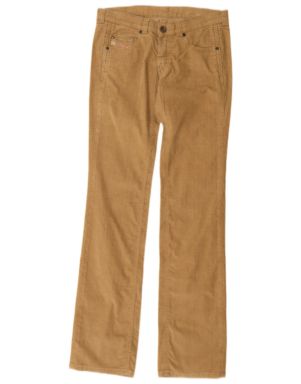 Pantaloni drepti din velur pentru femei Diesel W28 L34 bumbac bej