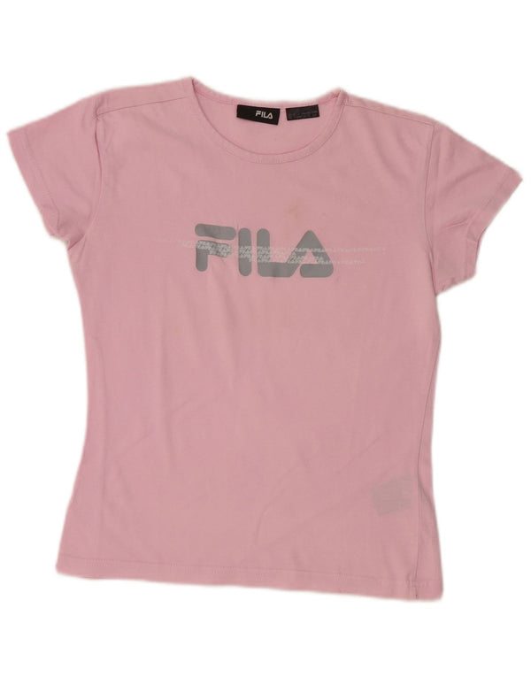 Tricou crop cu grafic FILA pentru femei Top UK 10 Small Pink