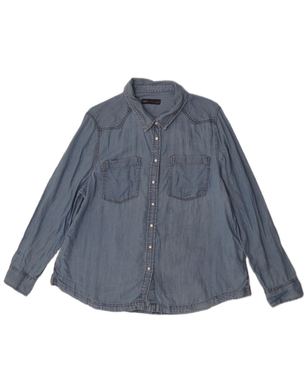 Cămașă din denim pentru femei Marks & Spencer UK 18 XL Blue Lyocell