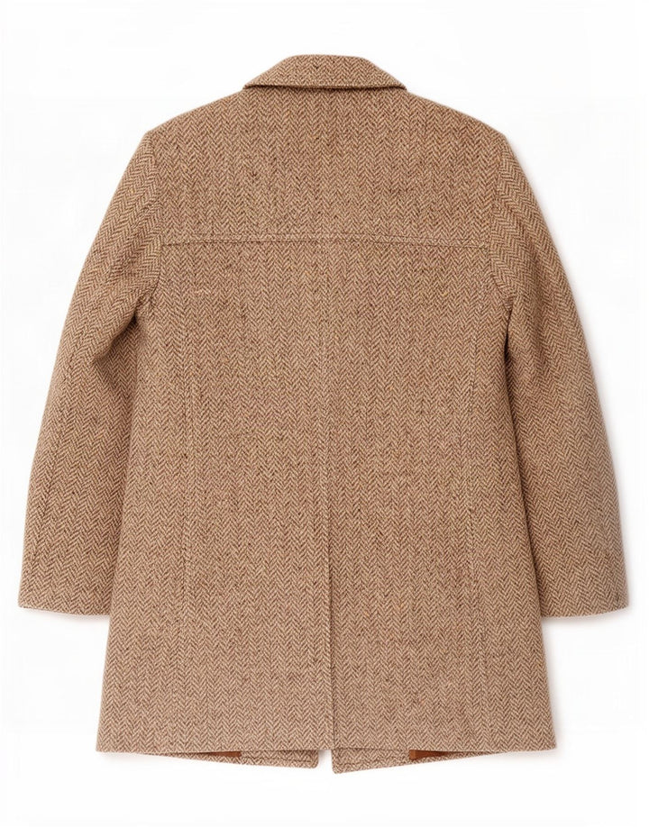 Pardesiu vintage pentru bărbați UK 36 Small Beige Herringbone
