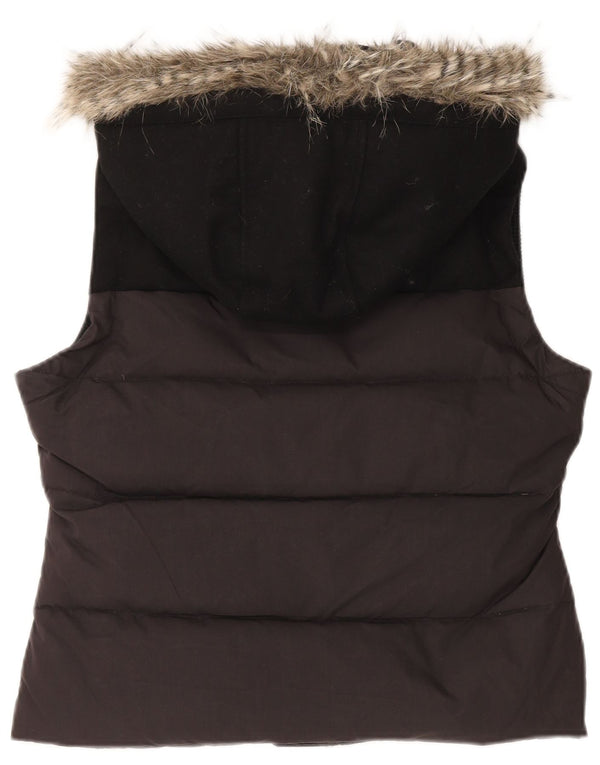 Gilet căptușit cu glugă Jack Wills pentru femei UK 14 mare, gri, bumbac color bloc