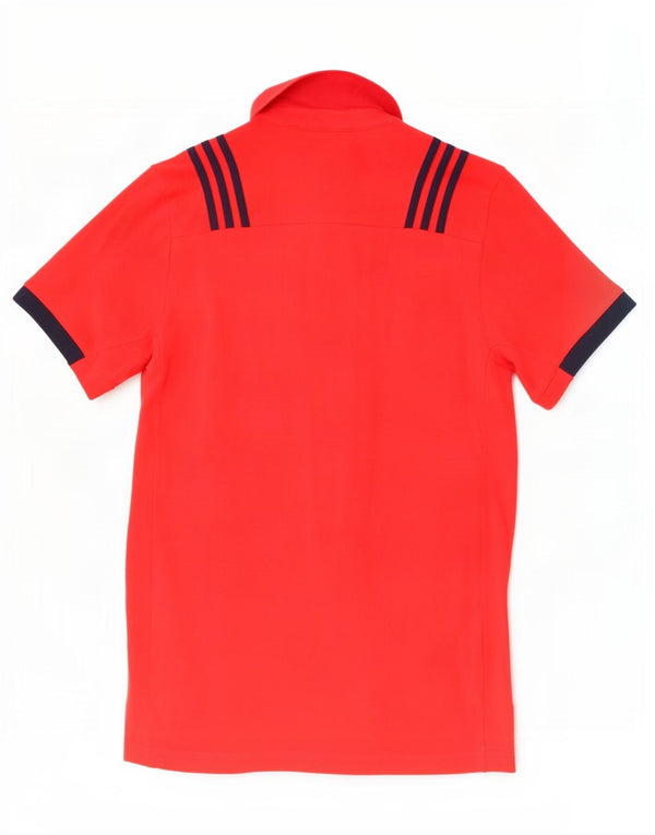 Tricou polo cu grafică Adidas Munster Rugby pentru bărbați, bumbac mare, roșu, bloc de culoare