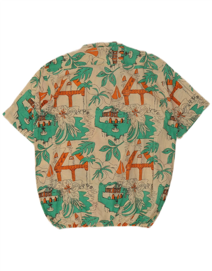 Cămașă Vintage pentru bărbați cu model nebun Mărimea 41/42 mare multicoloră hawaiană