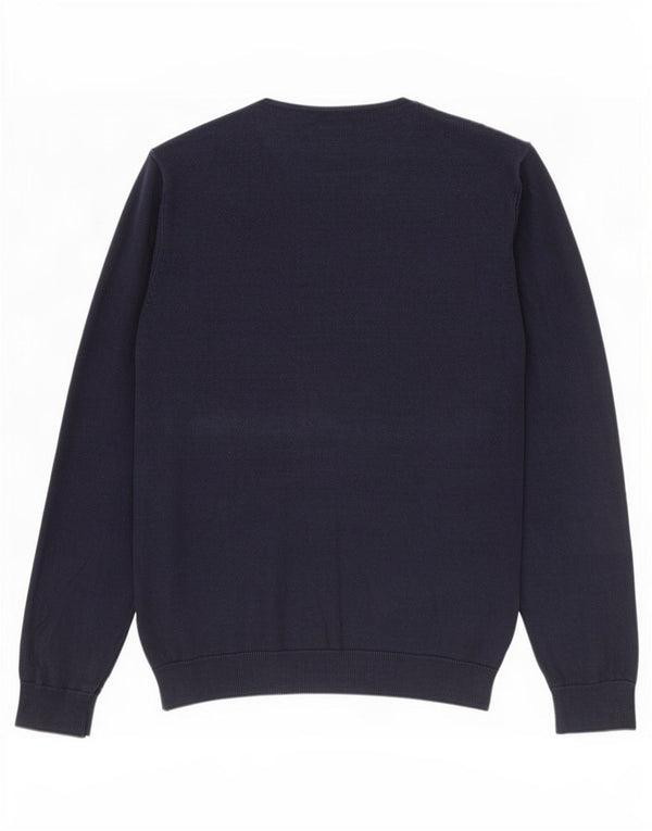 Pulover pentru bărbați Marks & Spencer, cu gât crew, XL, bumbac bleumarin