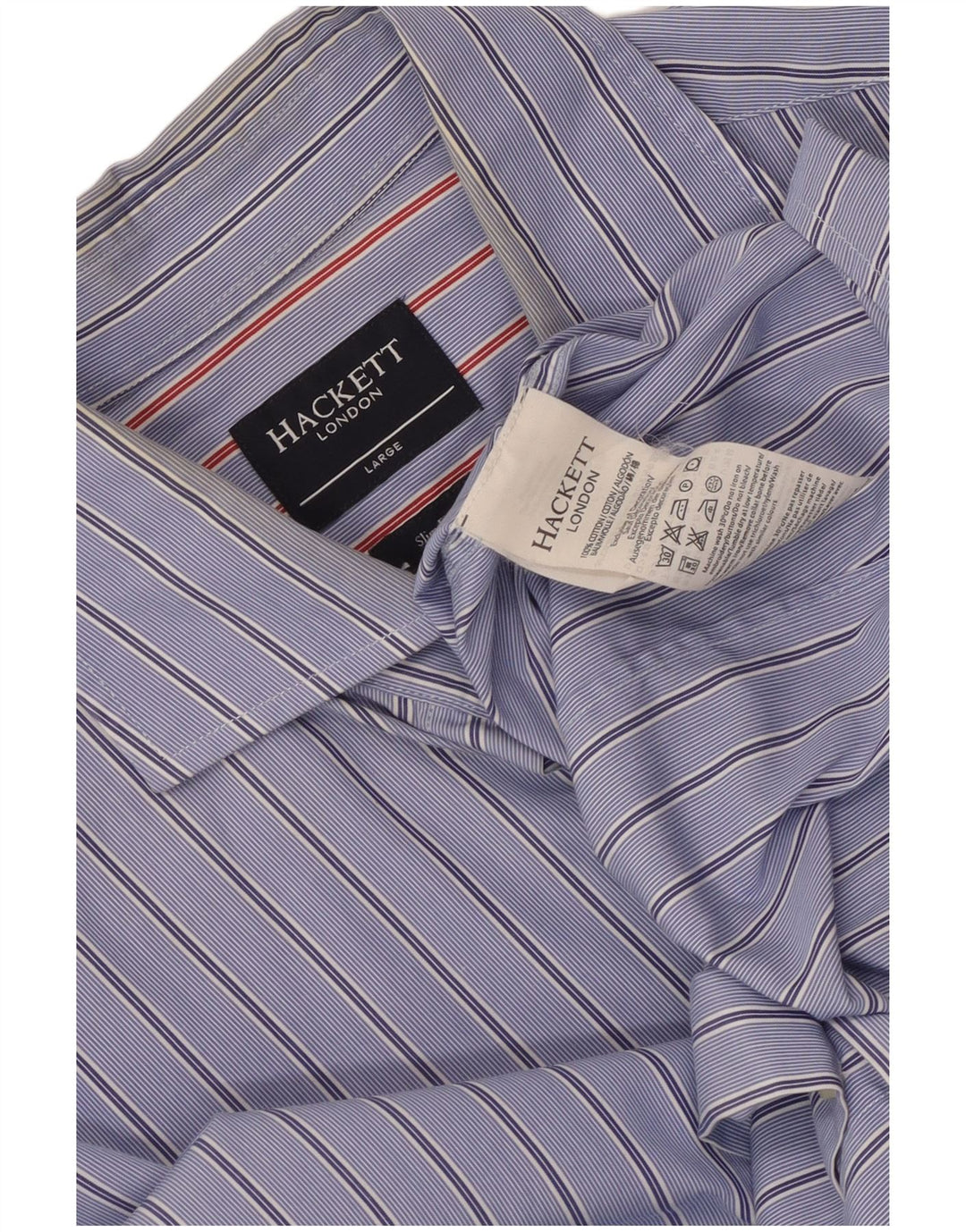 Cămașă pentru bărbați Hackett Slim Fit, bumbac mare cu dungi albastre