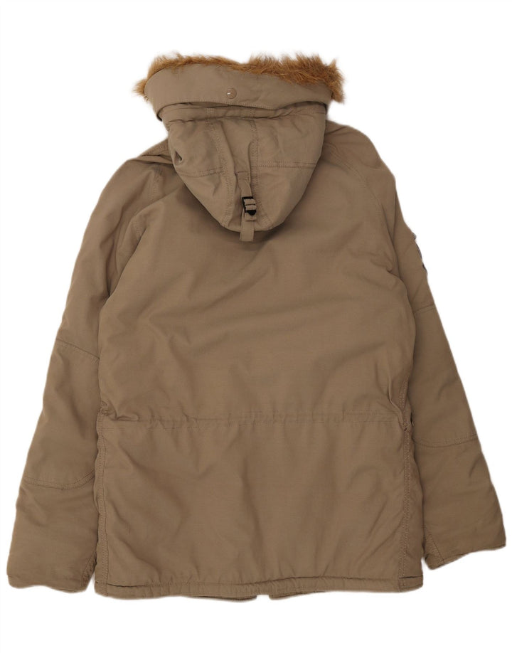 Jachetă parka cu glugă pentru bărbați Alpha Industries UK 40, mare, bej, poliester