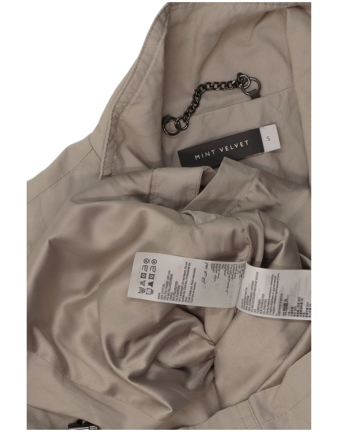 MINT VELVET Jachetă utilitare pentru femei UK 10 Small Grey Bumbac