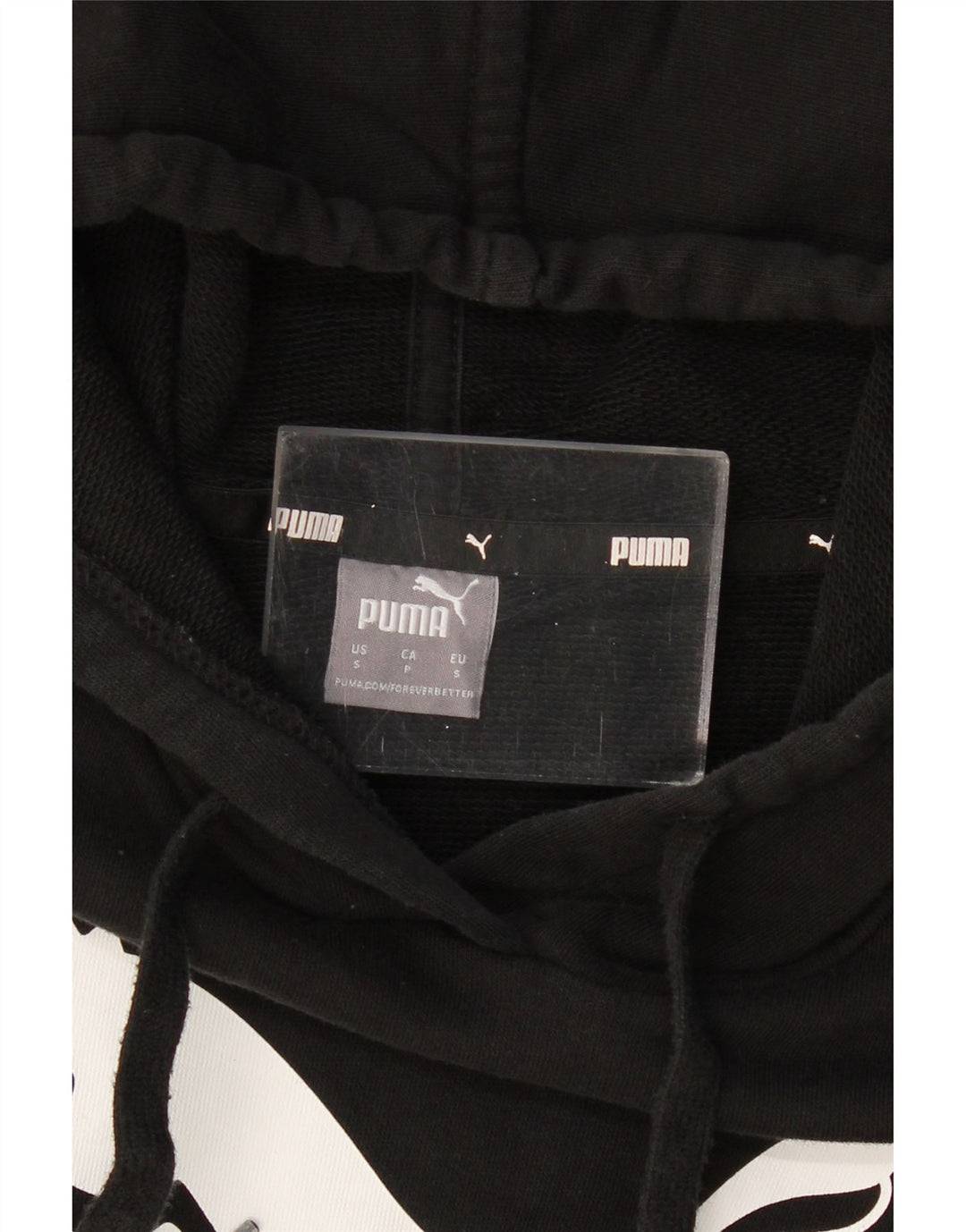 Jumper Puma Oversized Crop Graphic Hoodie pentru femei UK 10 Small Black