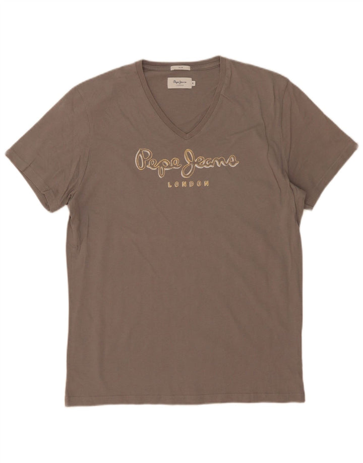 Tricou grafic subțire pentru bărbați PEPE Jeans Top Medium Gri