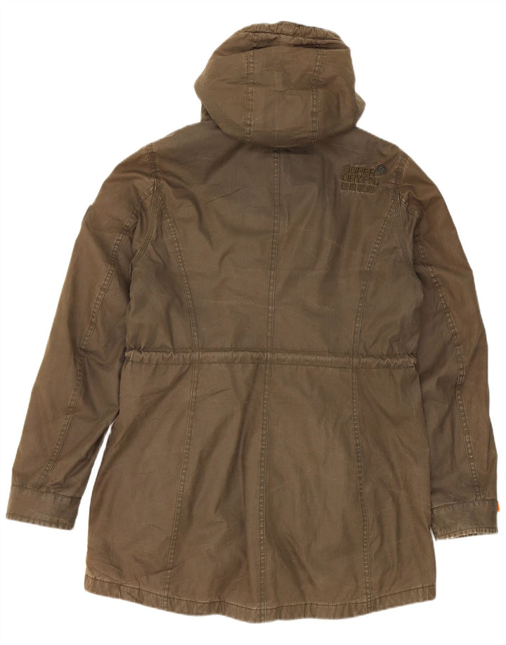 Jachetă parka cu glugă Superdry pentru bărbați UK 40, mare, kaki, poliester