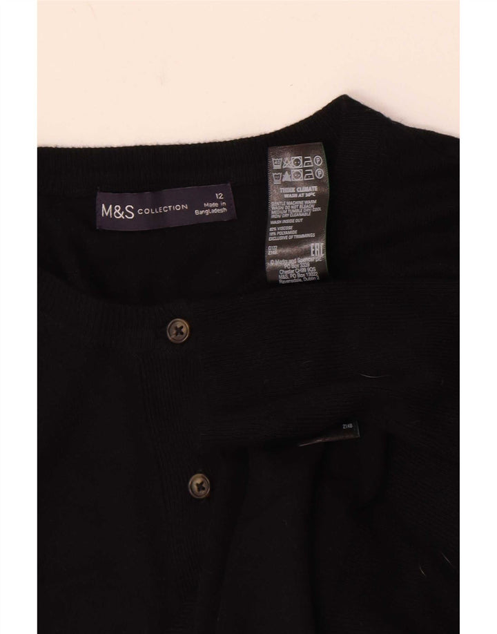 Marks & Spencer Pulover Crop Cardigan pentru femei UK 12 Medium Black Viscose