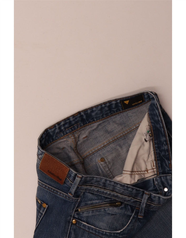 MELTIN' POT Blugi drepți învechiți pentru bărbați W36 L34 Bumbac albastru