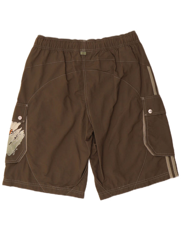 Pantaloni scurți grafic cargo ADIDAS pentru bărbați, medii W32, maro, nailon