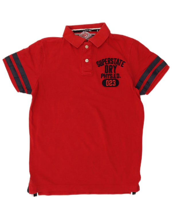 Tricou polo grafic pentru bărbați Superdry, bumbac cu dungi roșii mari