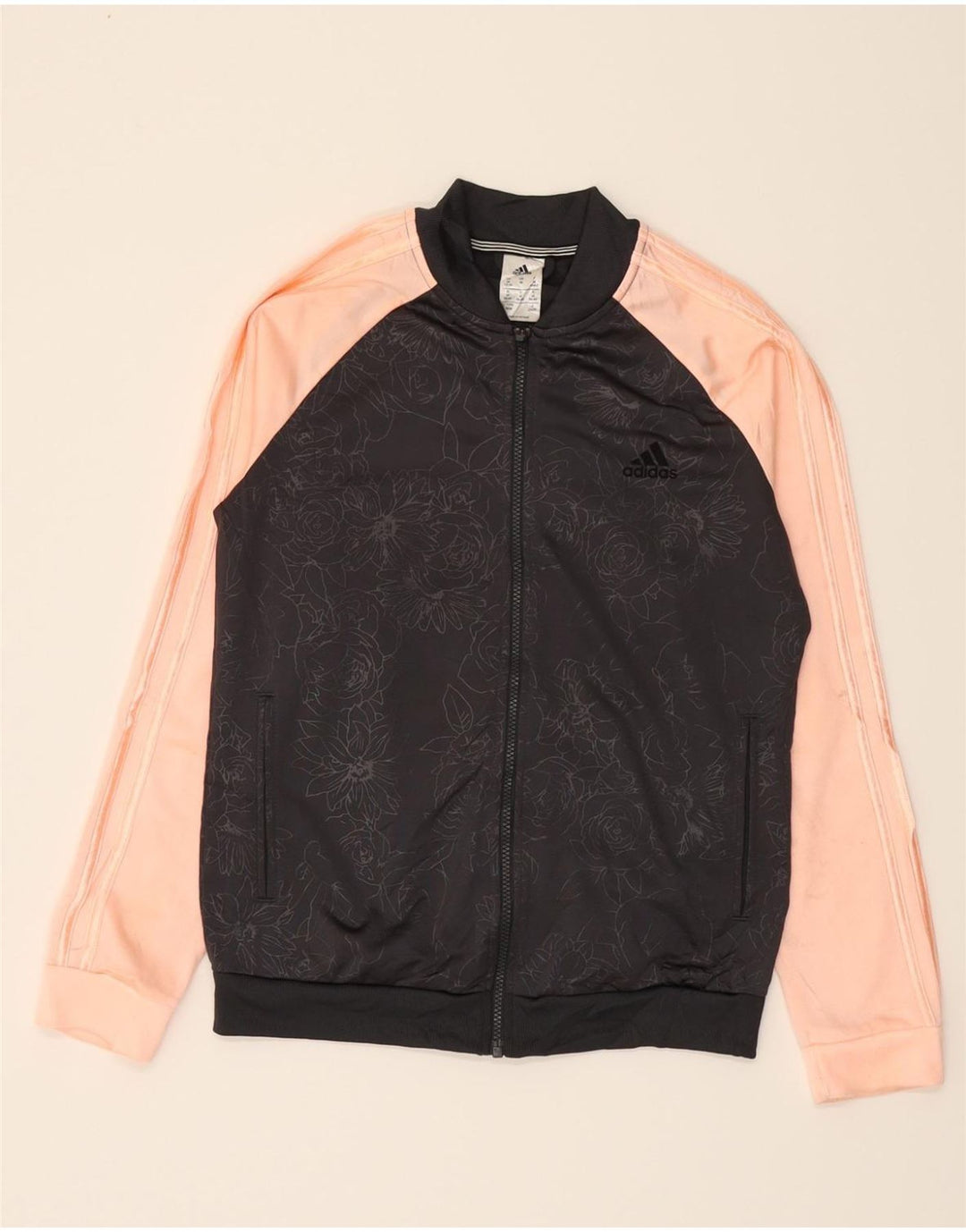 ADIDAS Womens Tracksuit Top Jacket UK 12/14 Medium Black Colourblock Vintage Adidas and Second-Hand Adidas from Messina Hembry 