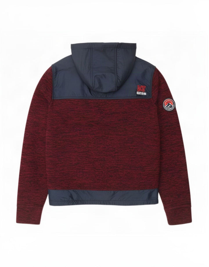 Pulover Superdry pentru bărbați, cu fermoar, din poliester color-bloc