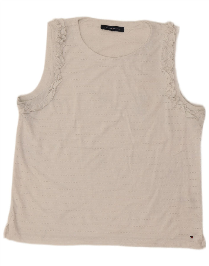 Bluză fără mâneci pentru femei TOMMY HILFIGER UK 18 XL Poliester alb