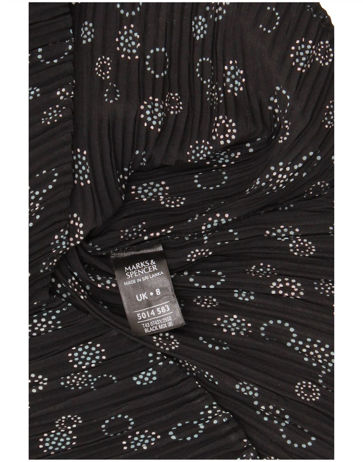 Bluză cămașă pentru femei Marks & Spencer UK 8, poliester geometric negru mic
