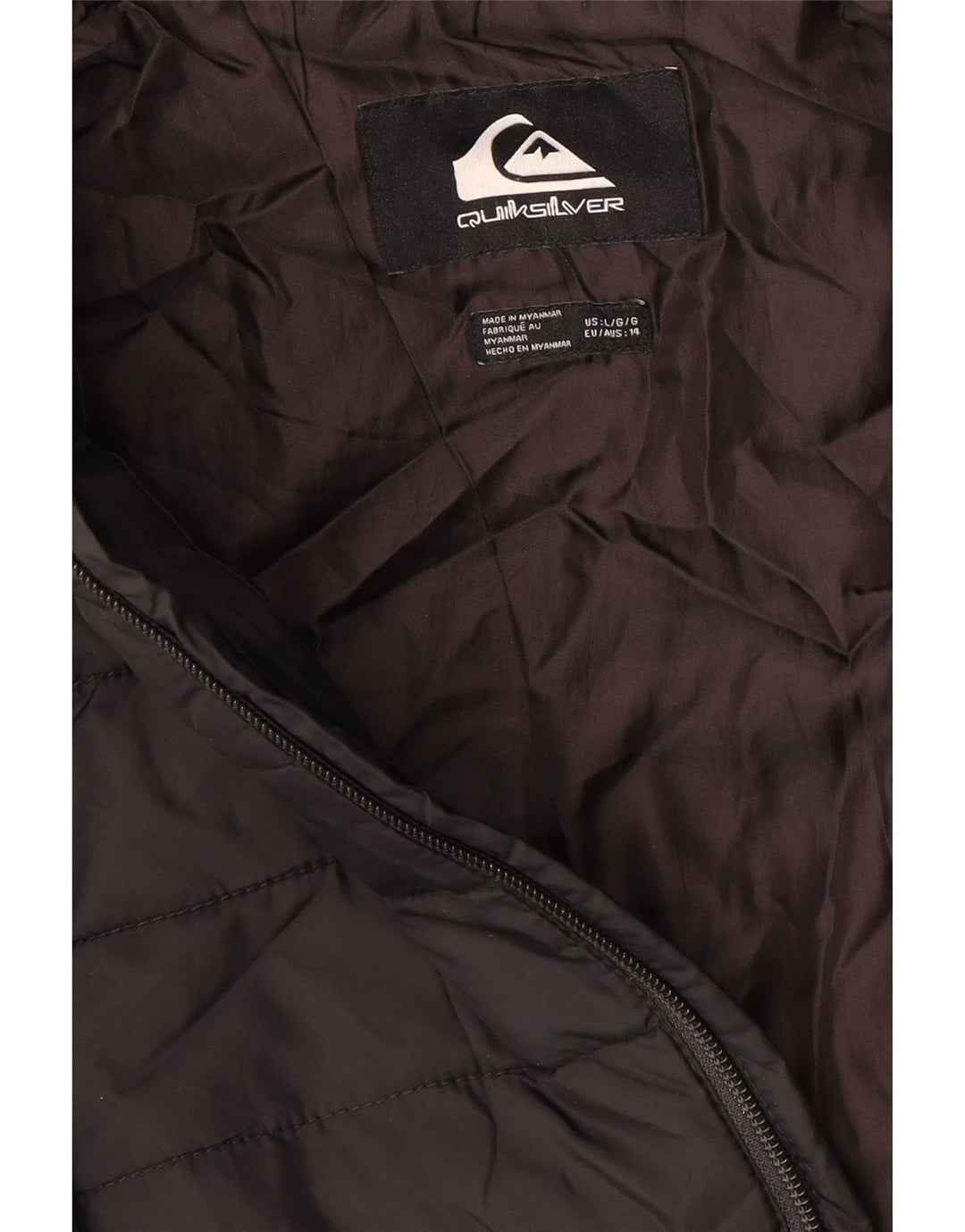 Jachetă căptușită cu glugă QUIKSILVER pentru băieți 13-14 ani, mare, neagră