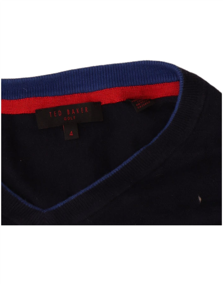 Pulover cu decolteu în V Ted Baker pentru bărbați, mărimea 4, mare, bleumarin