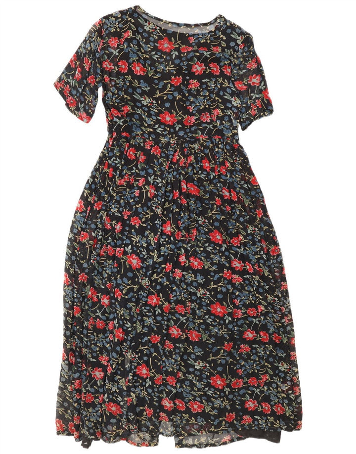 Rochie Maxi Coocoon pentru femei UK 10 Mic Negru Floral