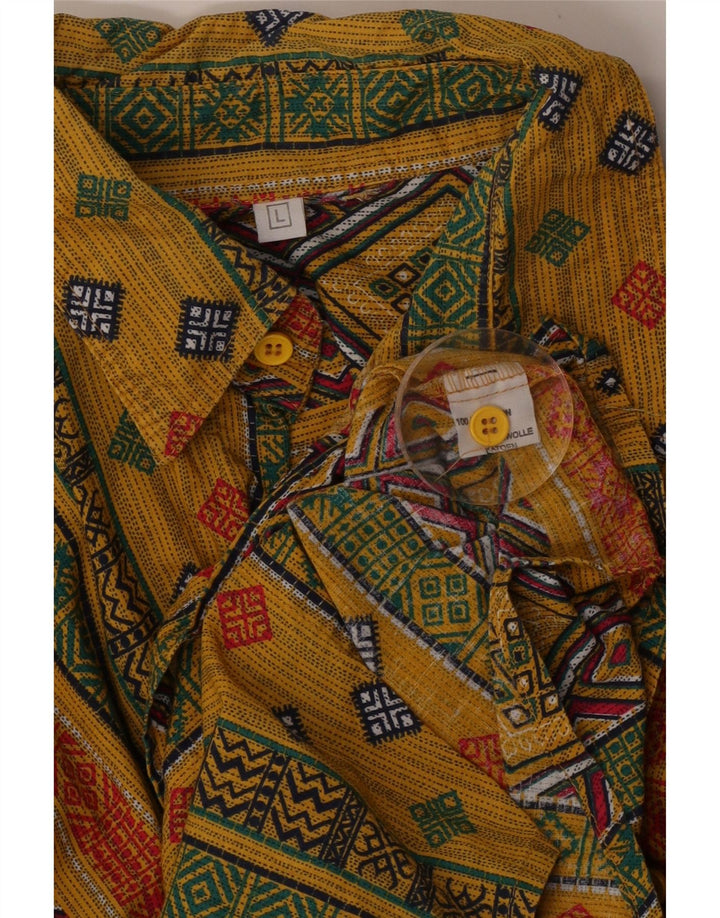 Cămașă Bărbați VINTAGE Bumbac Geometric Multicolor Mare