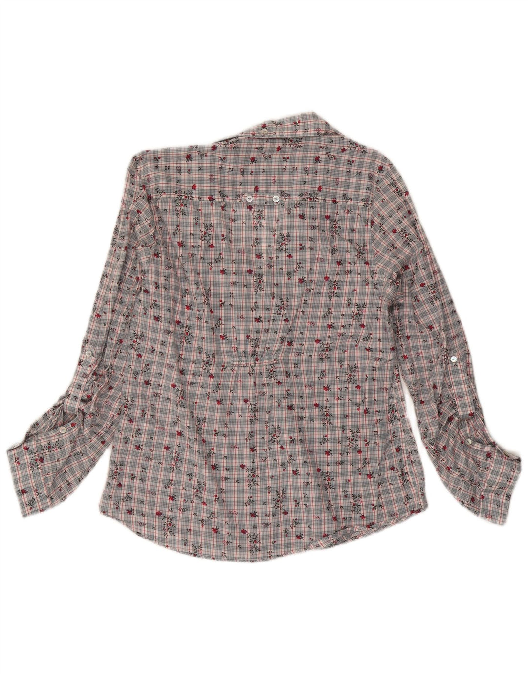 Bluză cămașă pentru femei White Stuff UK 14, bumbac floral, gri mediu