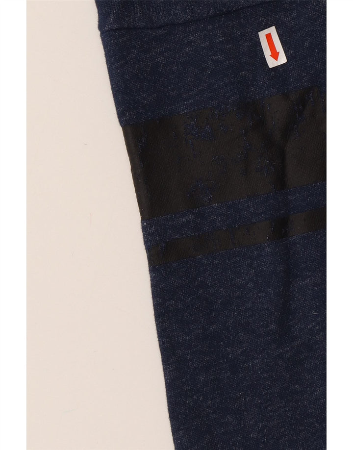 PUMA Womens Oversized Hoodie Jumper UK 12 Medium Navy Blue Flecked