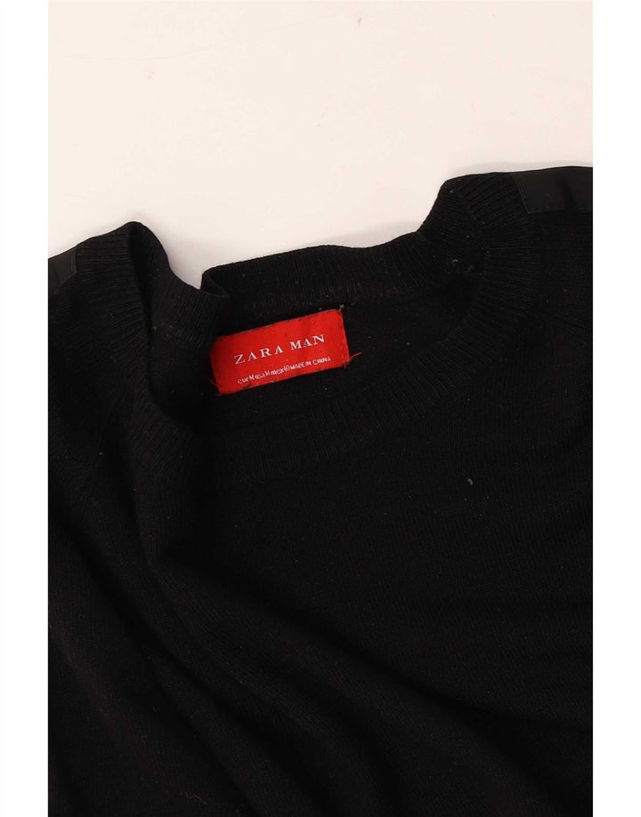 Pulover pentru bărbați Zara, cu gât de barcă, mediu negru