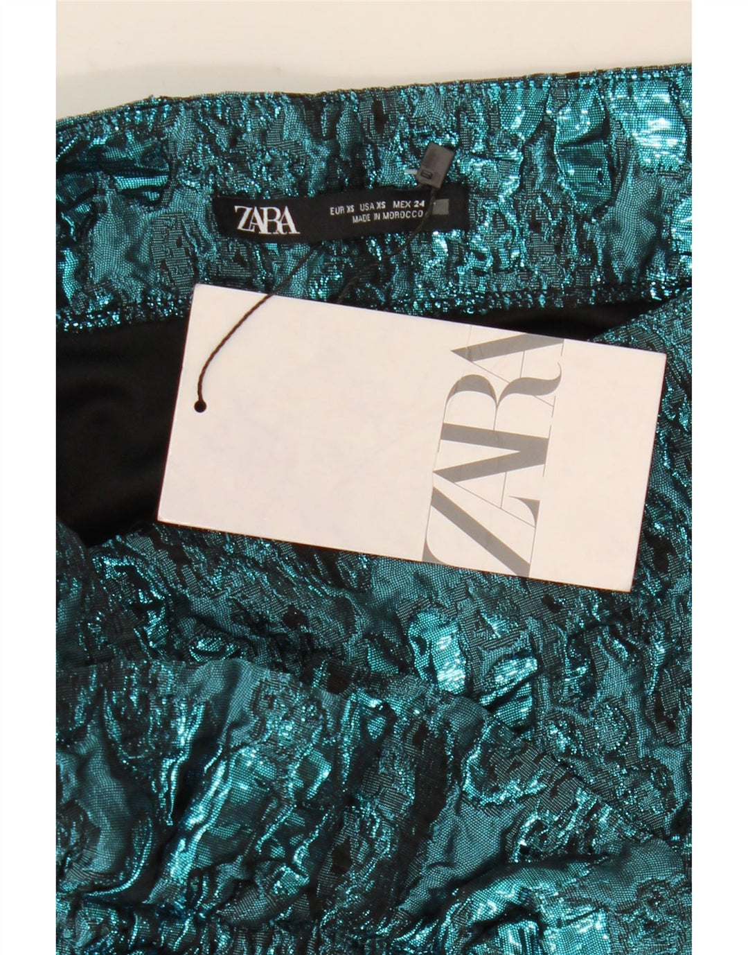 Fustă Mini pentru Damă Zara XS W24 Poliester Floral Albastru