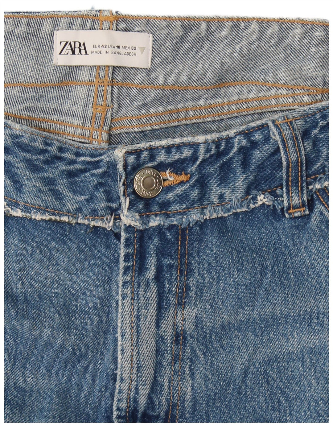 Blugi drepti pentru femei Zara EU 42 Large W32 L27 Albastru