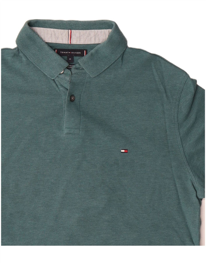 Tricou polo Tommy Hilfiger pentru bărbați, bumbac albastru mediu