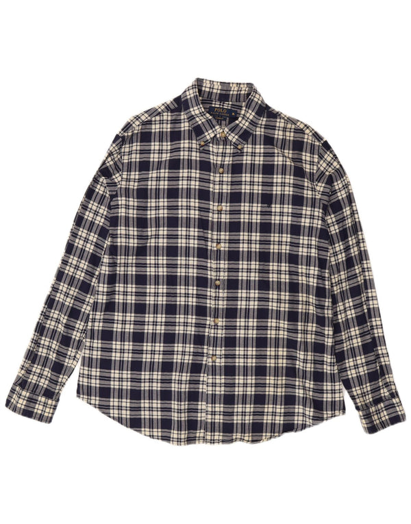 Cămașă de flanel pentru bărbați Polo Ralph Lauren, cu croială personalizată, XL, albastru bleumarin