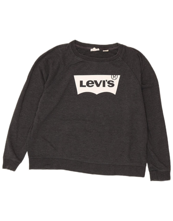Pulover Levi's pentru damă cu grafică, UK 18 XL, bumbac gri