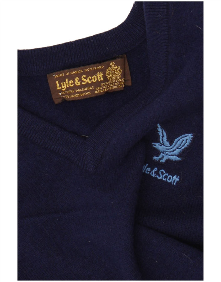 Lyle & Scott Vestă bărbați Tank Top Mic bleumarin Lână de miel