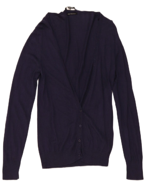 Pulover cardigan Massimo Dutti pentru femei UK 12 Medium Bleumarin Mătase